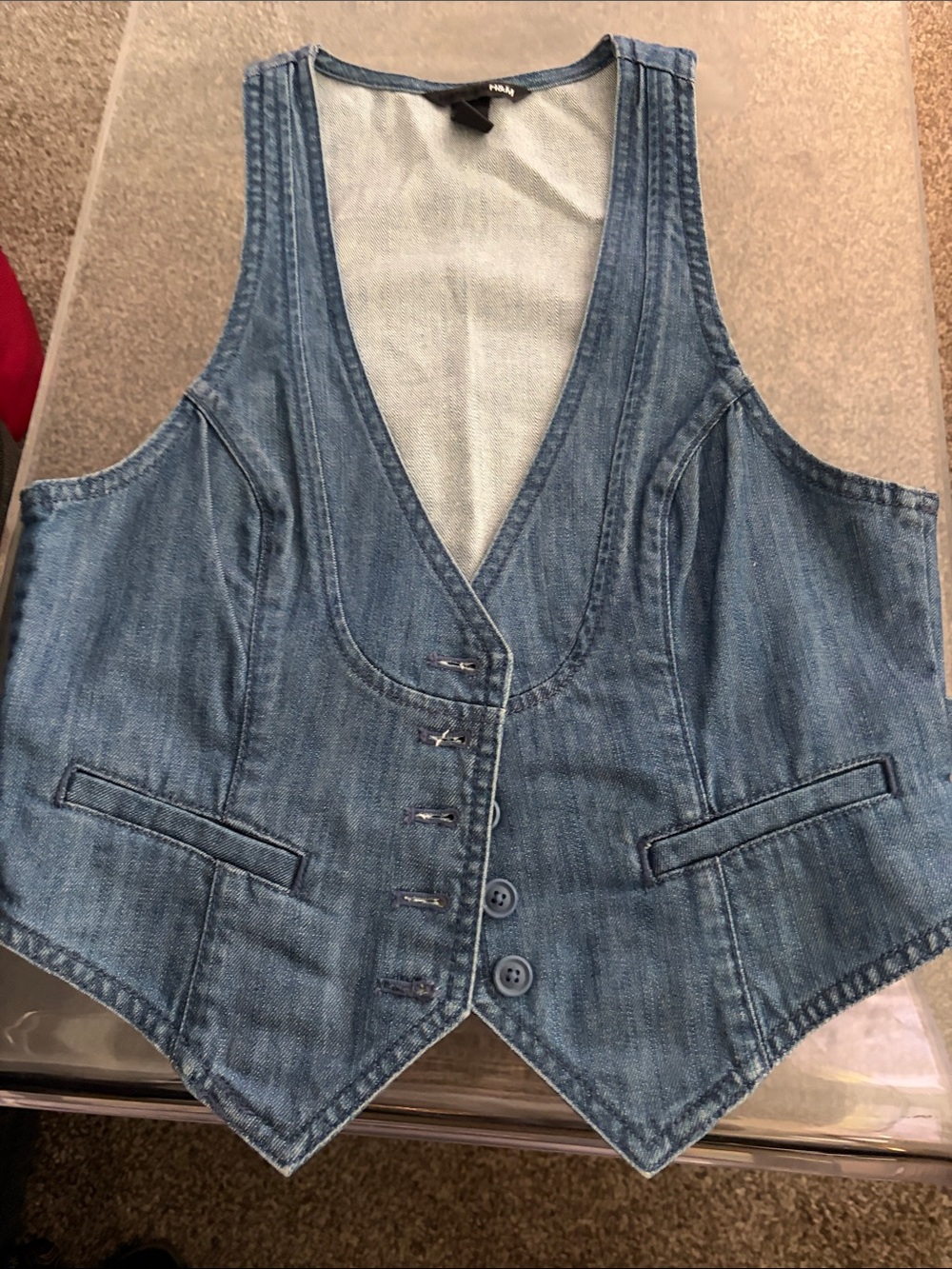 H&M Light Blue Denim Tank Vest - Picture 1 of 3